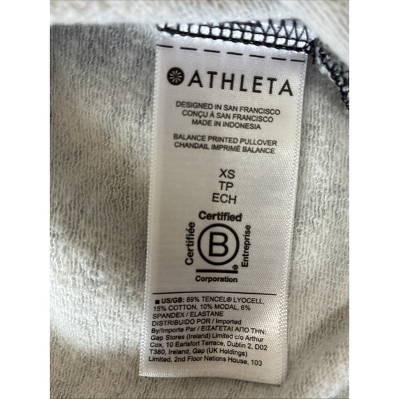 Athleta Long Sleeve Balance Printed Pullover Knit Top Size XS (C12) - Picture 4 of 10